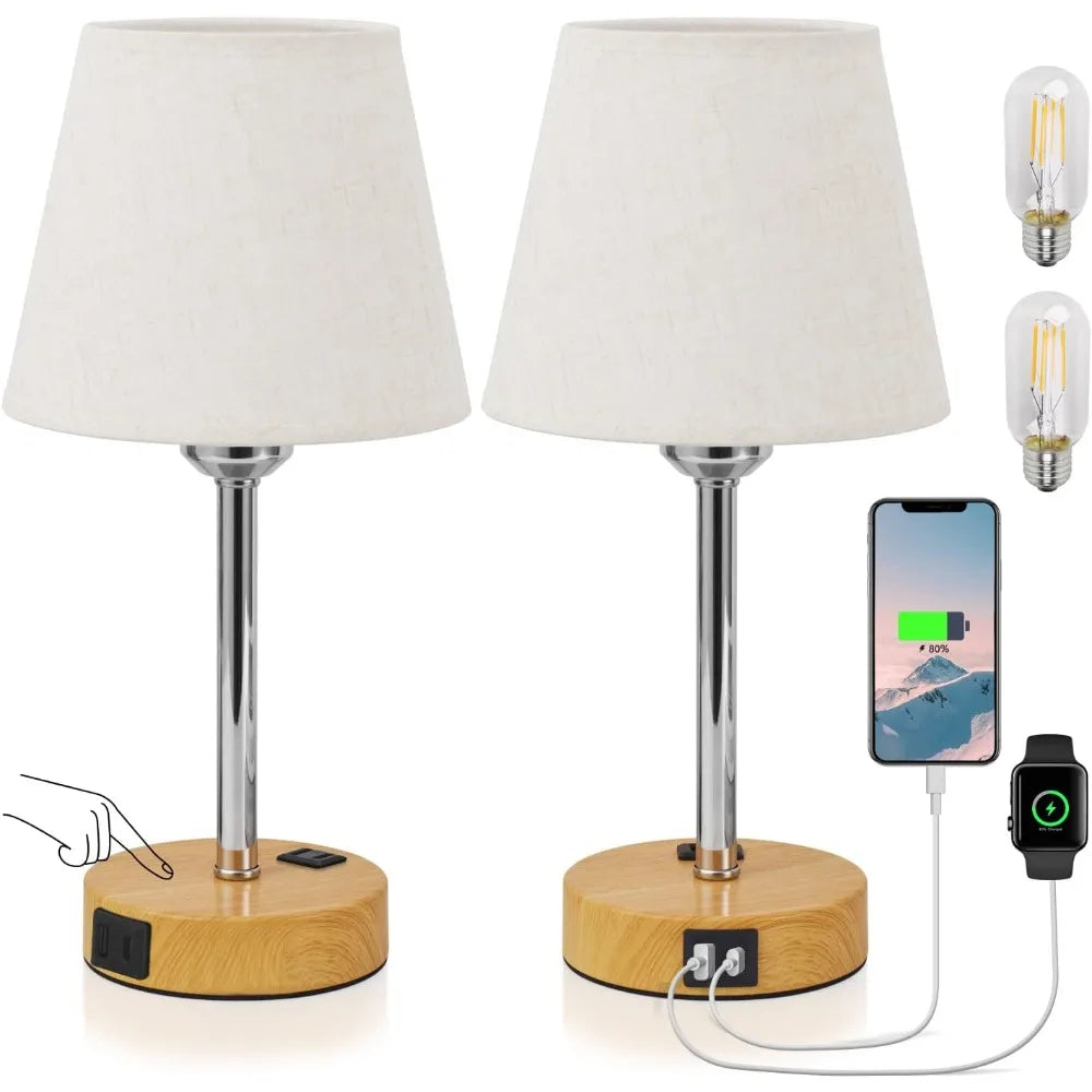 Bedside Charging Lamps with Dimmable Touch