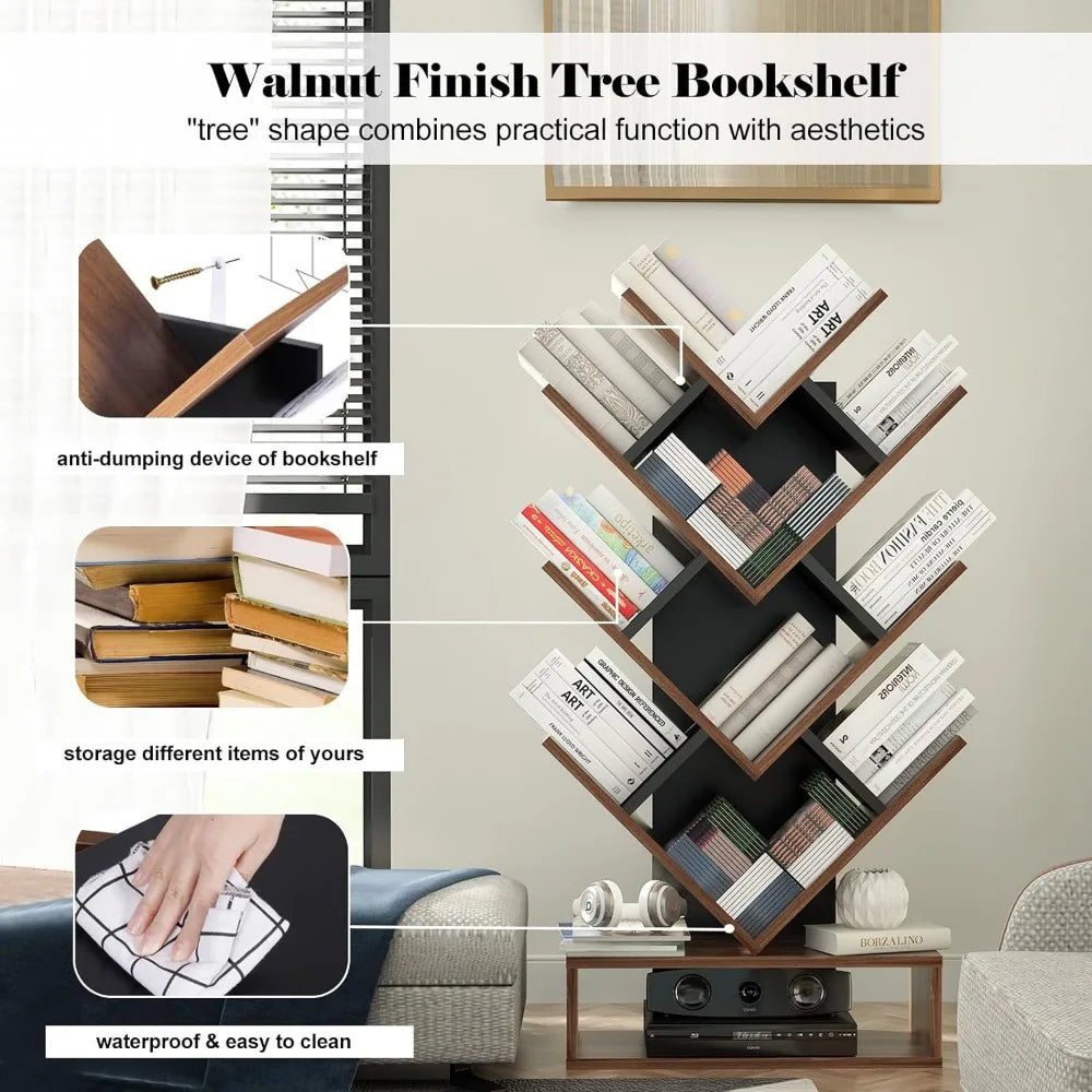 5-Shelf Standing Tree Bookcase