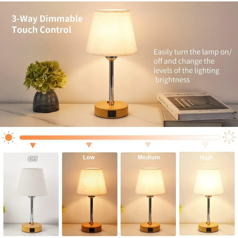 Bedside Charging Lamps with Dimmable Touch