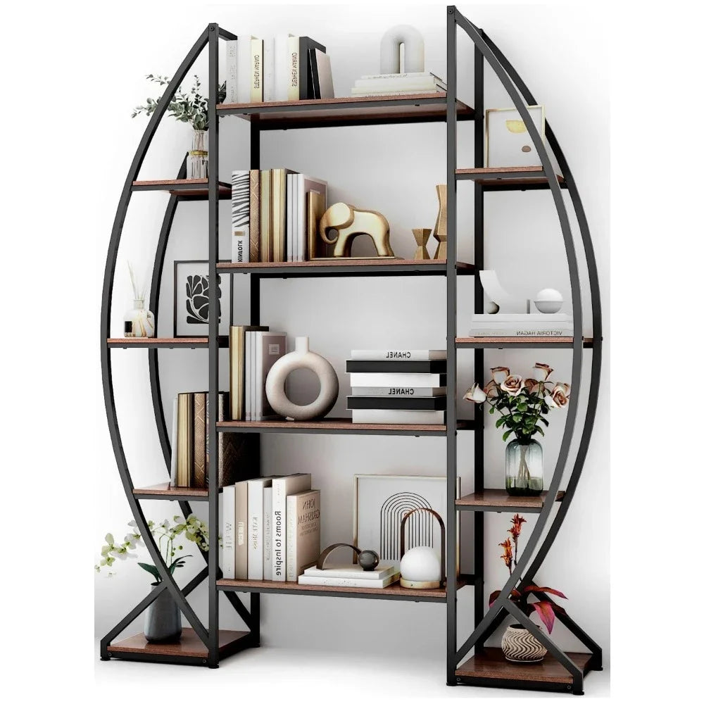 Oval 5 Tier Industrial Bookcase