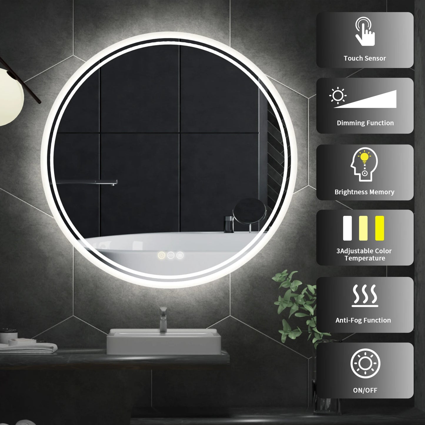 Wall Mounted LED Backlit Mirror