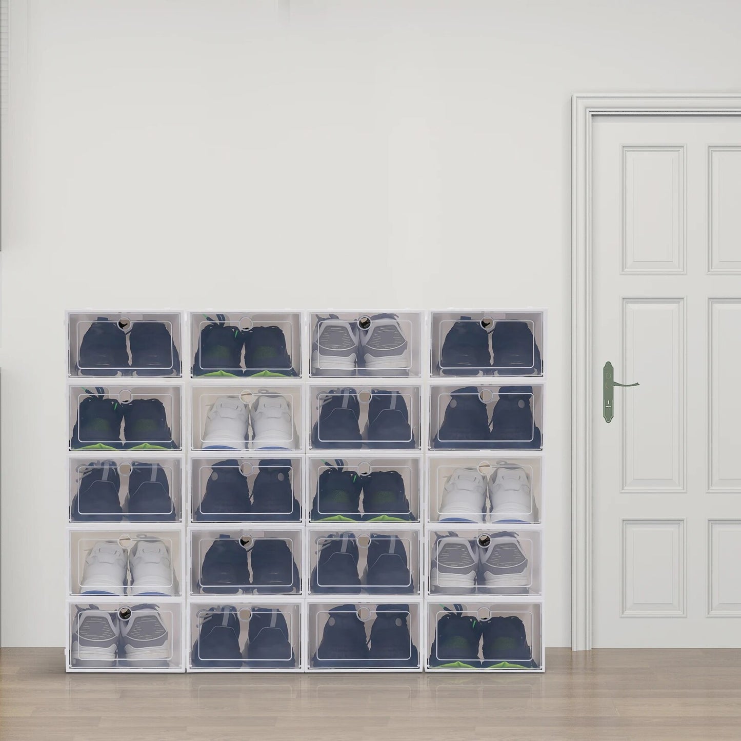 20pc Stackable Transparent Shoe Storage
