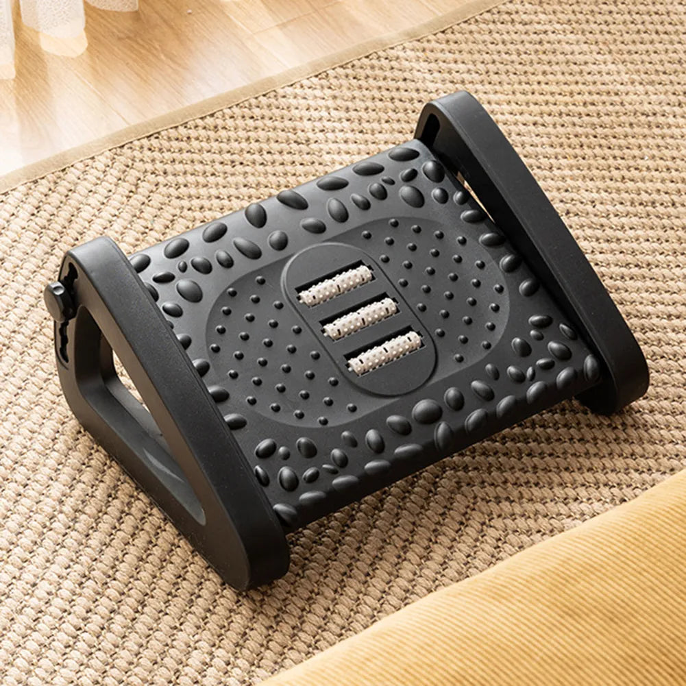 Ergonomic Footrest with Massage Rollers