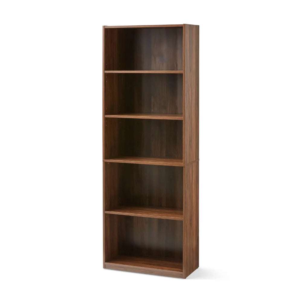 5-Shelf Bookcase with Adjustable Shelves